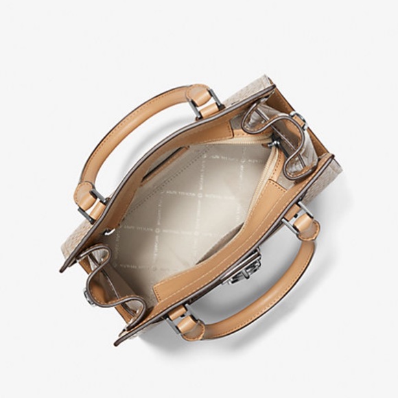 MICHAEL KORS
Hamilton Small Crocodile Embossed Faux Leather Satchel
Camel 
NWT - Picture 6 of 16